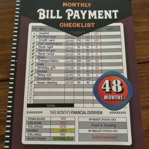 Monthly Bill Payment Checklist workbook